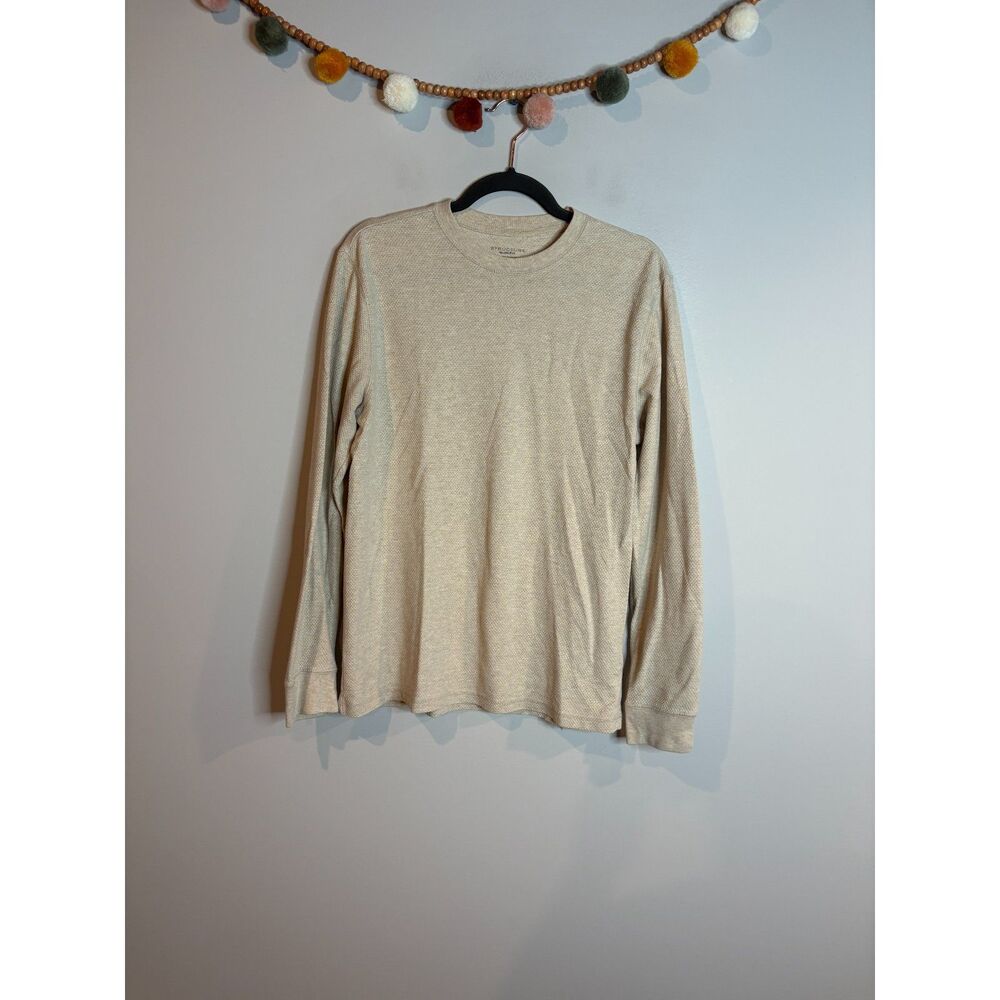 Structure Slim Fit cream long sleeve top